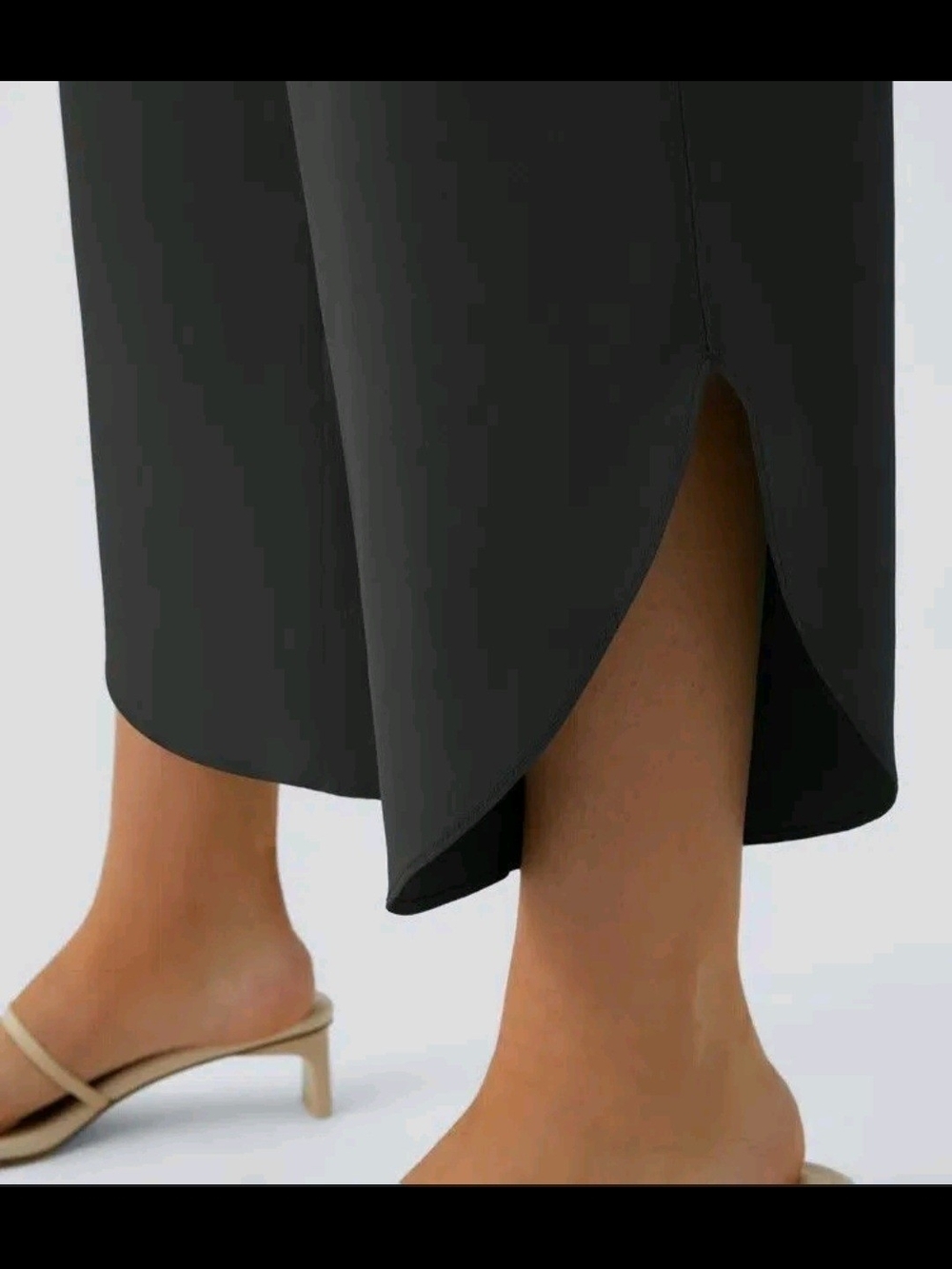 HALARA Black Wide Leg Crossover Waist Pants - Picture 4 of 4